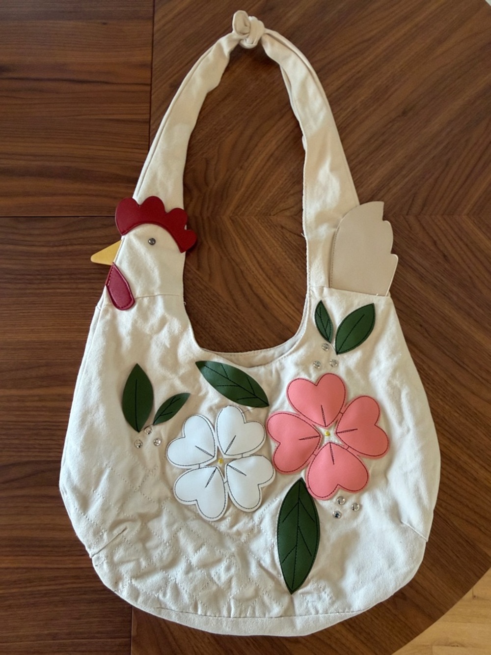 Floral Chicken Hobo Fabric Purse